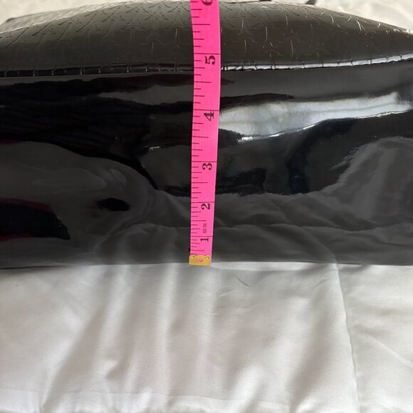 Karl Lagerfeld Paris Logo Tote Handbag with Coin Purse Black Patent Leather - Picture 11 of 16